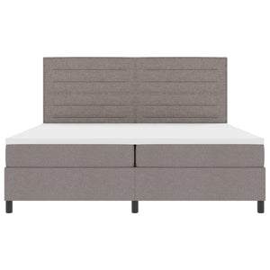 Κρεβάτι με ελατήρια με κεφαλάρι Taupe 200 x 200 cm ύφασμα - Pakobazaar