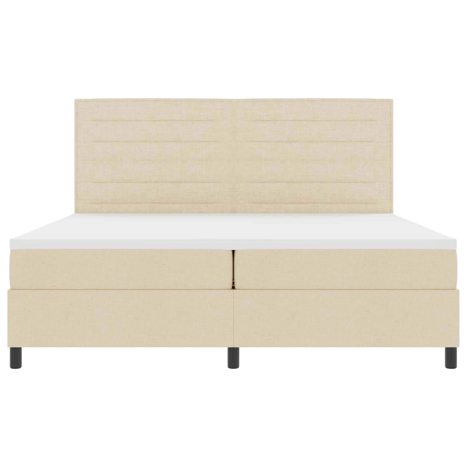 Κρεβάτι με ελατήρια με στρώμα με led Κρεμ 200 x 200 cm ύφασμα - Pakobazaar