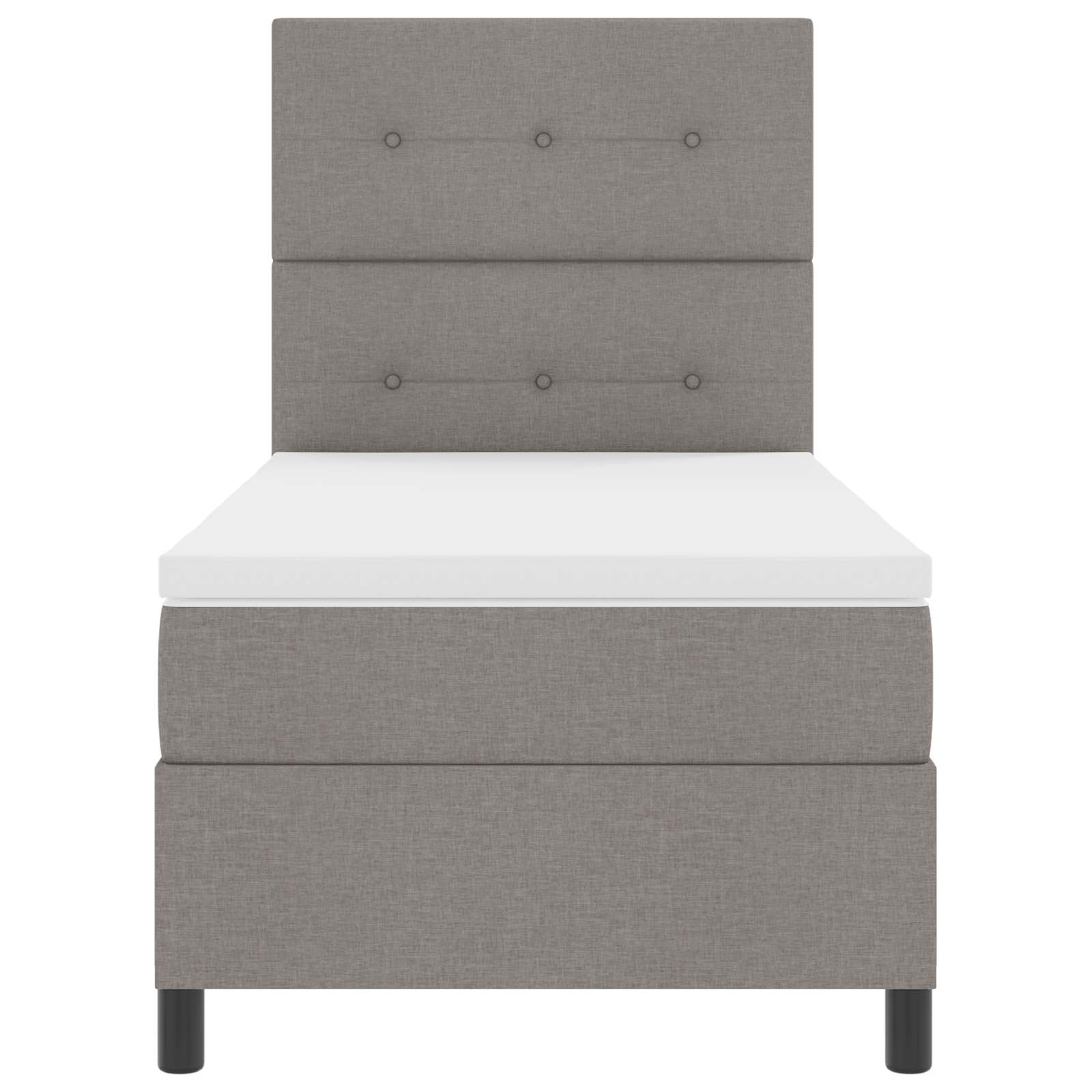 Κρεβάτι με ελατήρια με στρώμα με led Taupe 90 x 190 cm ύφασμα