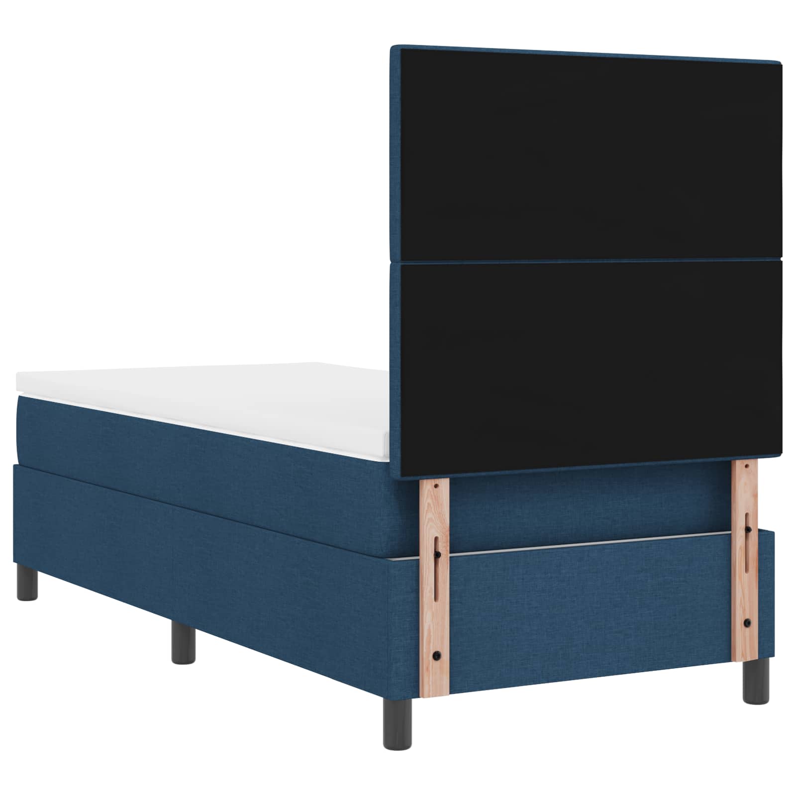 Κρεβάτι με ελατήρια με κεφαλάρι Μπλε 90 x 190 cm ύφασμα - Pakobazaar