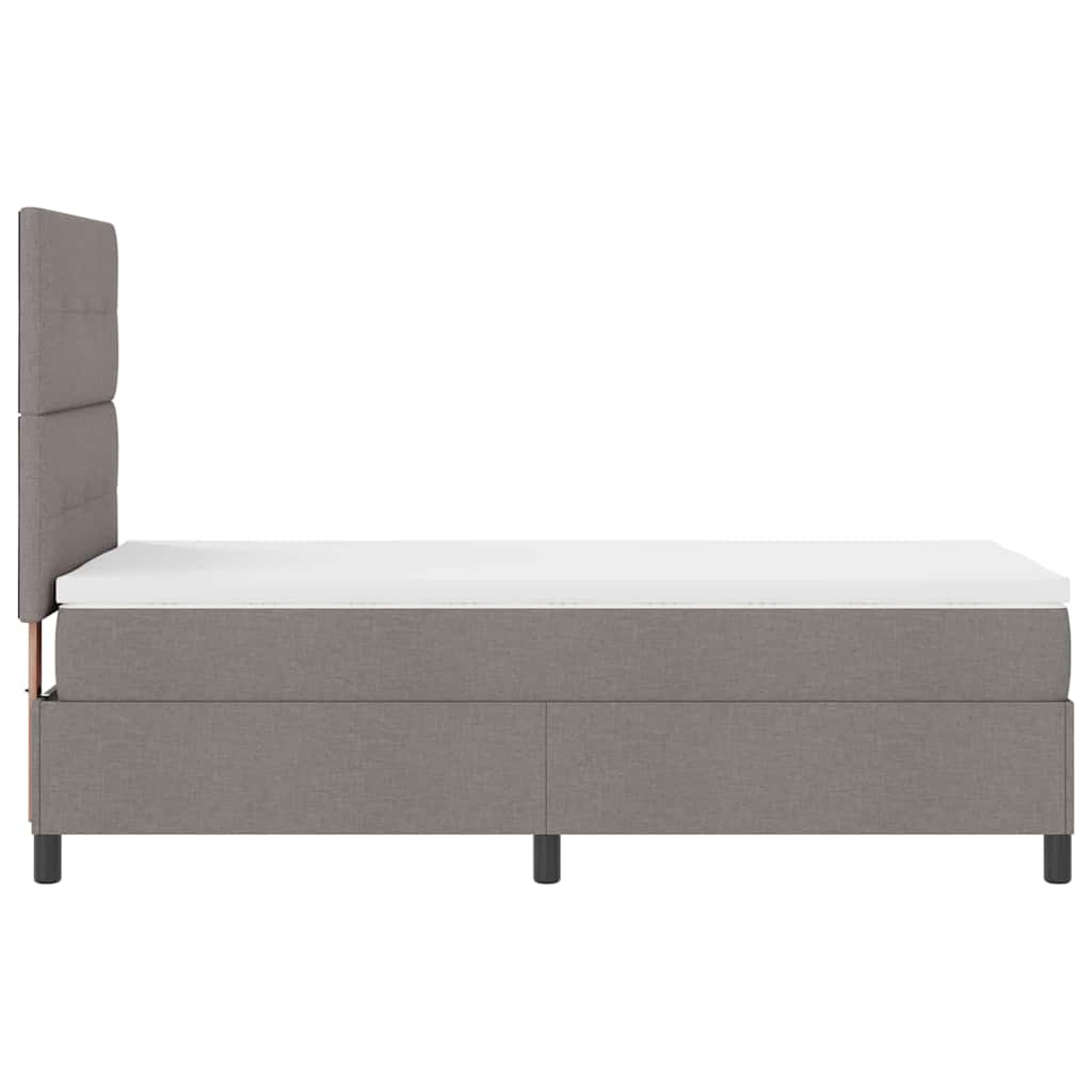 Κρεβάτι με ελατήρια με στρώμα με led Taupe 90 x 200 cm ύφασμα - Pakobazaar