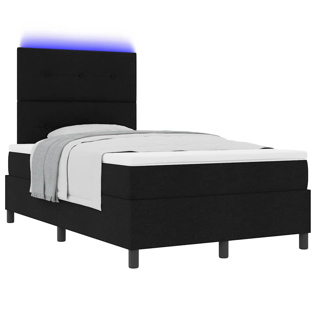 Κρεβάτι με ελατήρια με κεφαλάρι Μαύρο 120 x 190 cm ύφασμα - Pakobazaar