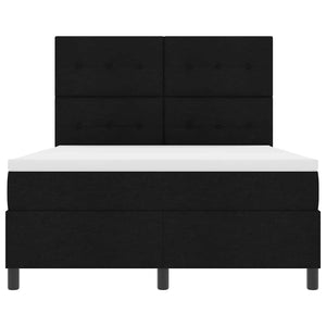 Κρεβάτι με ελατήρια με κεφαλάρι Μαύρο 140 x 190 cm ύφασμα - Pakobazaar