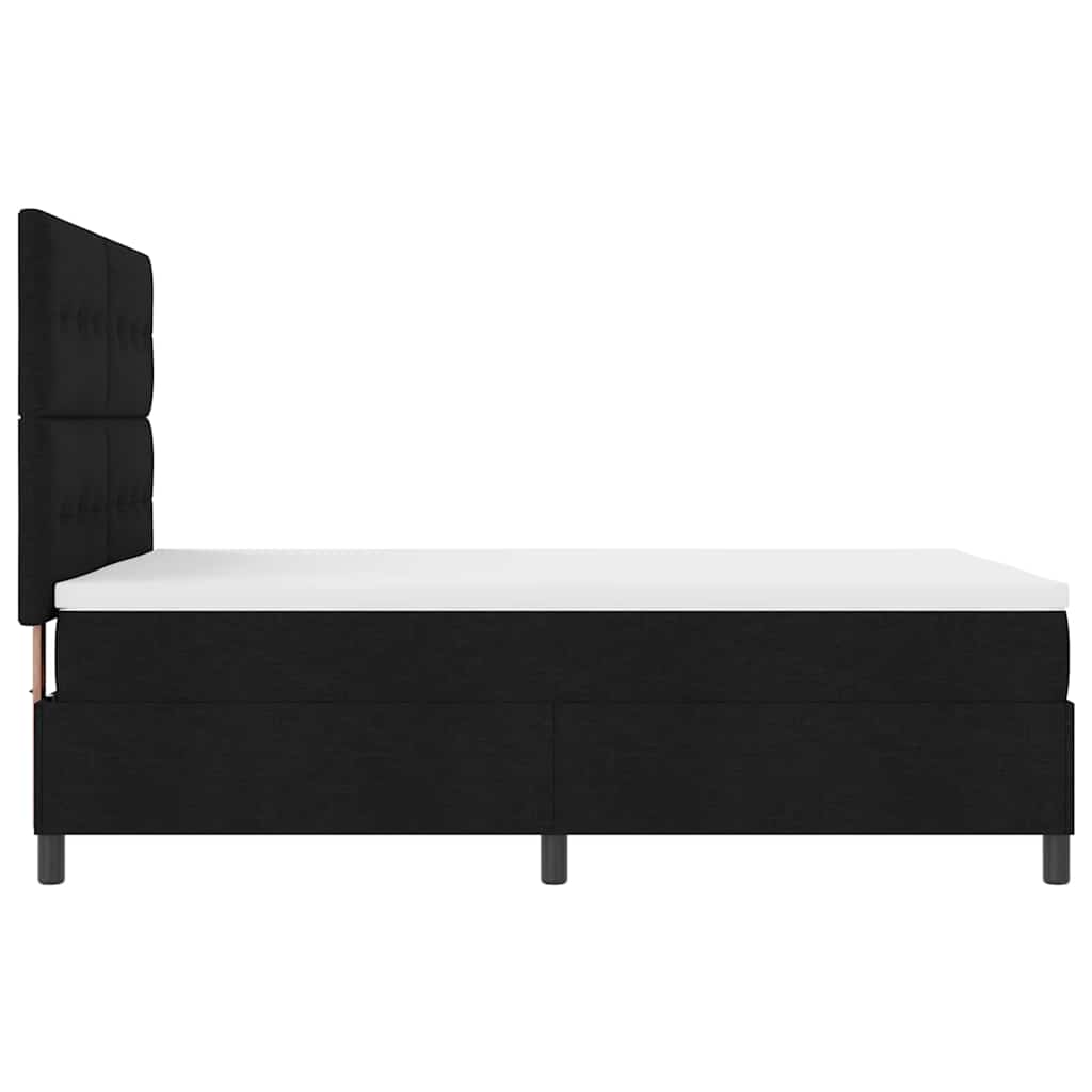 Κρεβάτι με ελατήρια με κεφαλάρι Μαύρο 140 x 190 cm ύφασμα - Pakobazaar