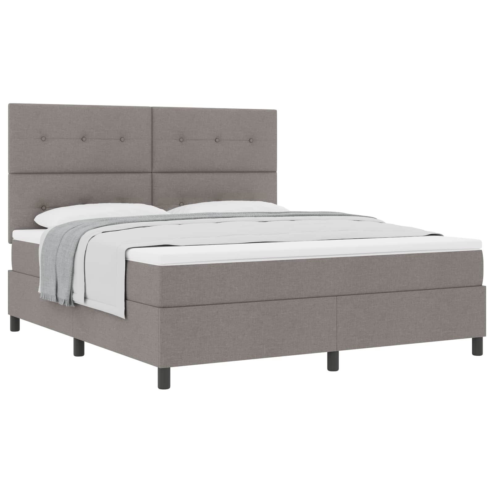 Κρεβάτι με ελατήρια με στρώμα με led Taupe 180 x 200 cm ύφασμα - Pakobazaar