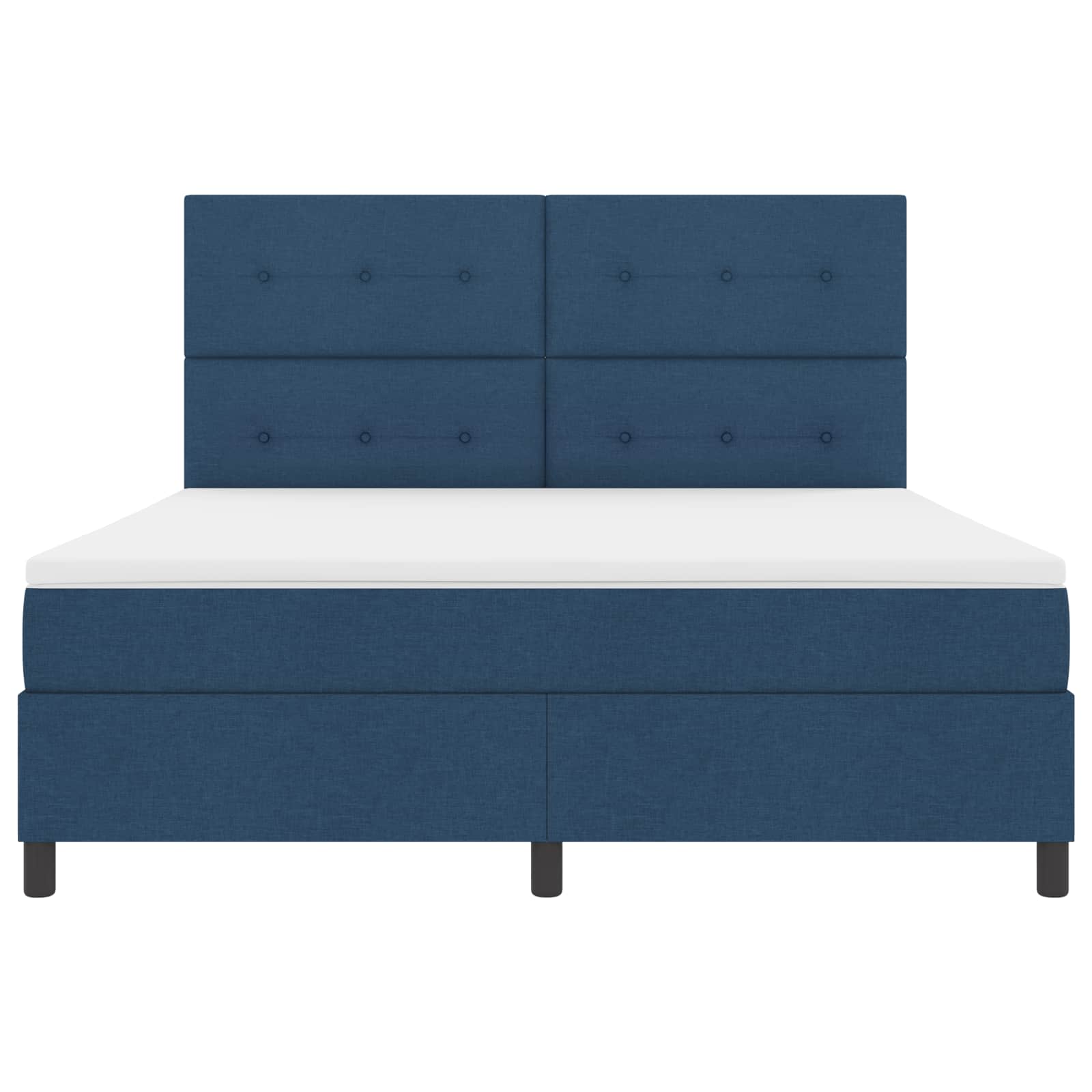 Κρεβάτι με ελατήρια με κεφαλάρι Μπλε 180 x 200 cm ύφασμα - Pakobazaar