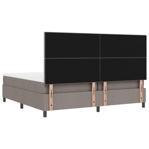 Κρεβάτι με ελατήρια με κεφαλάρι Taupe 200 x 200 cm ύφασμα