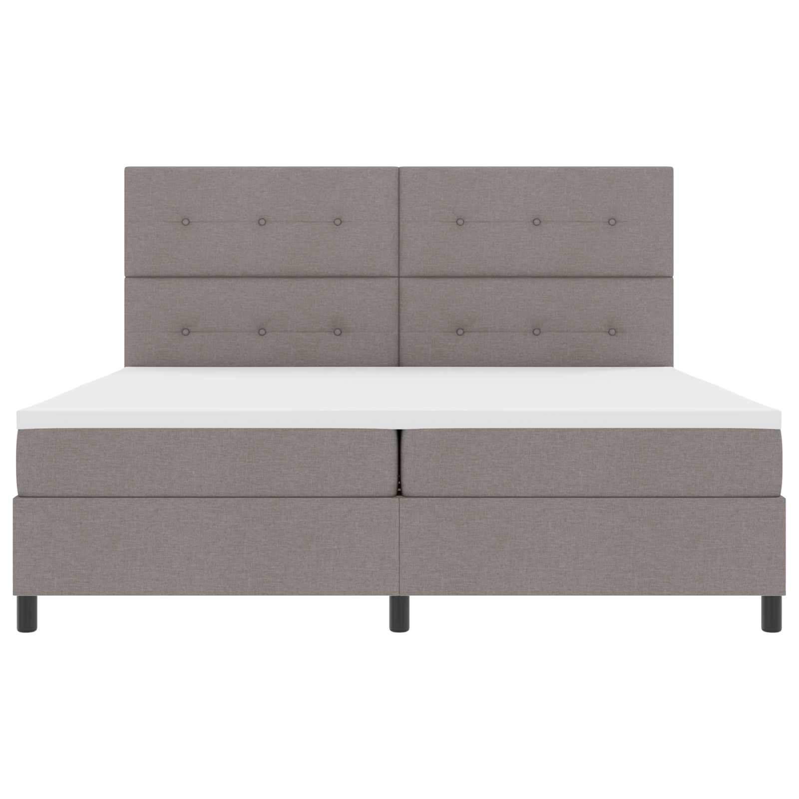 Κρεβάτι με ελατήρια με στρώμα με led Taupe 200 x 200 cm ύφασμα - Pakobazaar