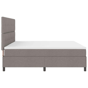 Κρεβάτι με ελατήρια με κεφαλάρι Taupe 200 x 200 cm ύφασμα