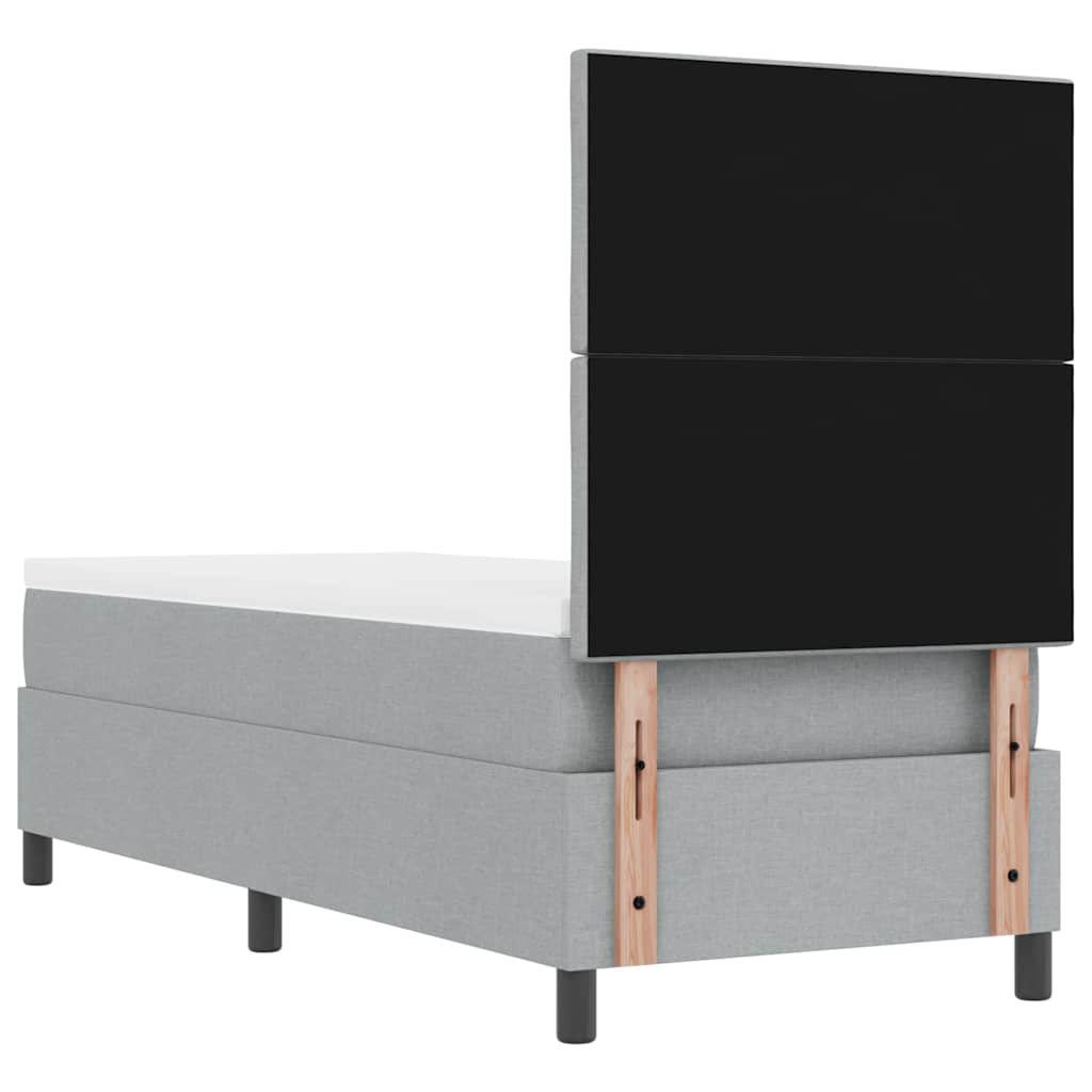 Κρεβάτι με ελατήρια με στρώμα Ανοιχτό γκρι 80 x 200 cm ύφασμα - Pakobazaar