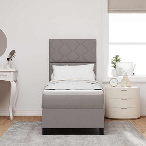 Κρεβάτι με ελατήρια με κεφαλάρι Taupe 80 x 200 cm ύφασμα