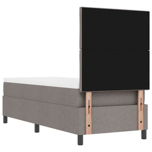 Κρεβάτι με ελατήρια με κεφαλάρι Taupe 80 x 200 cm ύφασμα