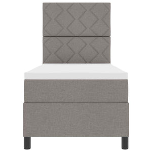 Κρεβάτι με ελατήρια με κεφαλάρι Taupe 80 x 200 cm ύφασμα