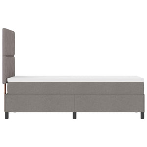 Κρεβάτι με ελατήρια με κεφαλάρι Taupe 80 x 200 cm ύφασμα