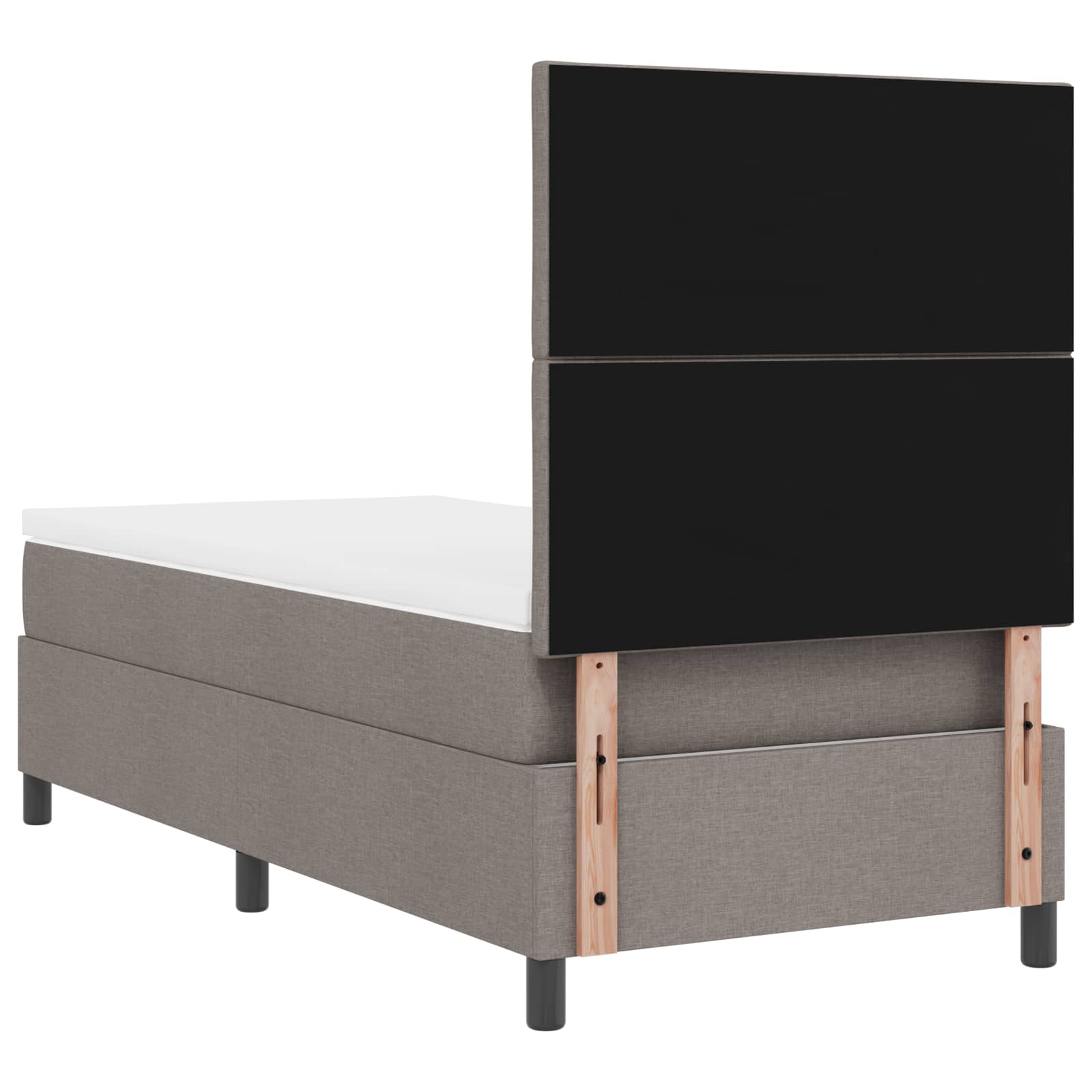 Κρεβάτι με ελατήρια με κεφαλάρι Taupe 90 x 190 cm ύφασμα