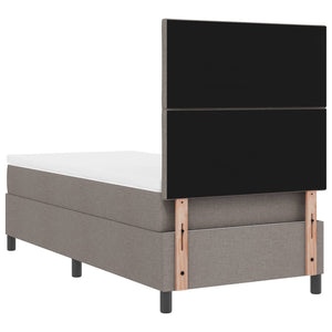 Κρεβάτι με ελατήρια με κεφαλάρι Taupe 90 x 190 cm ύφασμα