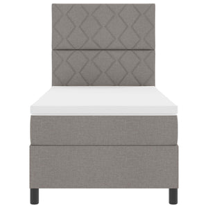 Κρεβάτι με ελατήρια με κεφαλάρι Taupe 90 x 190 cm ύφασμα