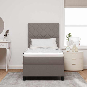Κρεβάτι με ελατήρια με κεφαλάρι Taupe 90 x 200 cm ύφασμα - Pakobazaar