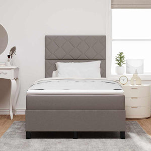 Κρεβάτι με ελατήρια με κεφαλάρι Taupe 120 x 200 cm ύφασμα - Pakobazaar