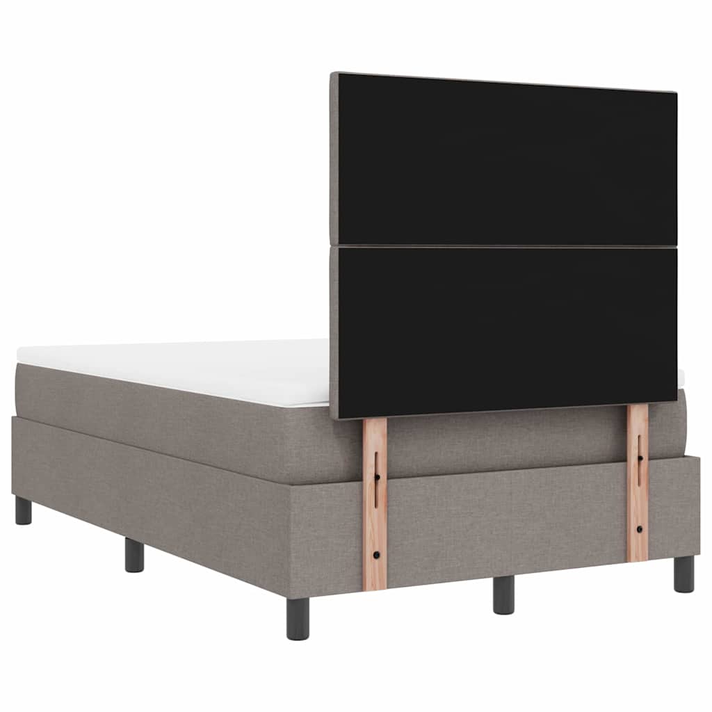 Κρεβάτι με ελατήρια με στρώμα με led Taupe 120 x 200 cm ύφασμα - Pakobazaar