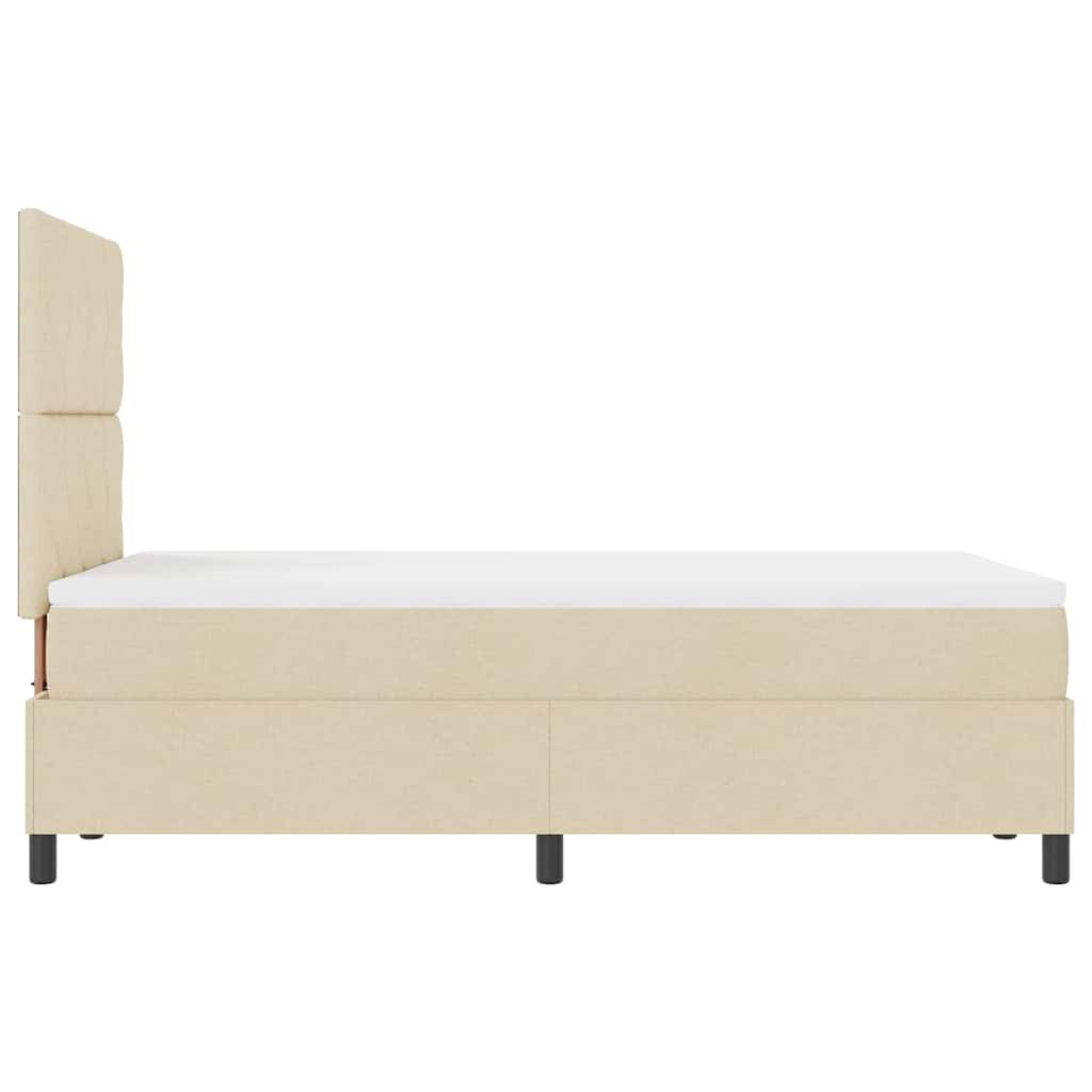 Κρεβάτι με ελατήρια με στρώμα με led Κρεμ 120 x 200 cm ύφασμα - Pakobazaar