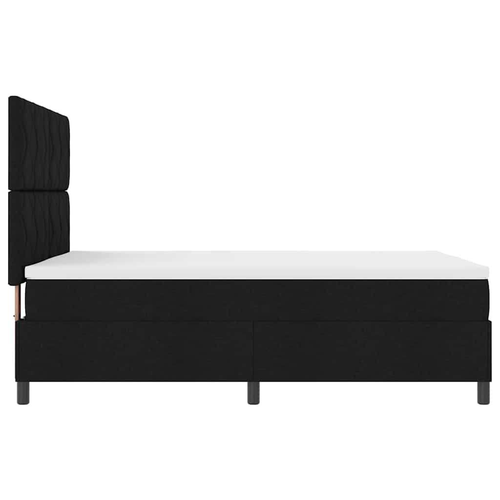 Κρεβάτι με ελατήρια με κεφαλάρι Μαύρο 140 x 190 cm ύφασμα - Pakobazaar