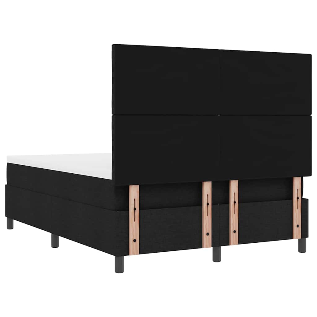 Κρεβάτι με ελατήρια με κεφαλάρι Μαύρο 140 x 200 cm ύφασμα - Pakobazaar