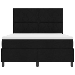 Κρεβάτι με ελατήρια με κεφαλάρι Μαύρο 140 x 200 cm ύφασμα - Pakobazaar