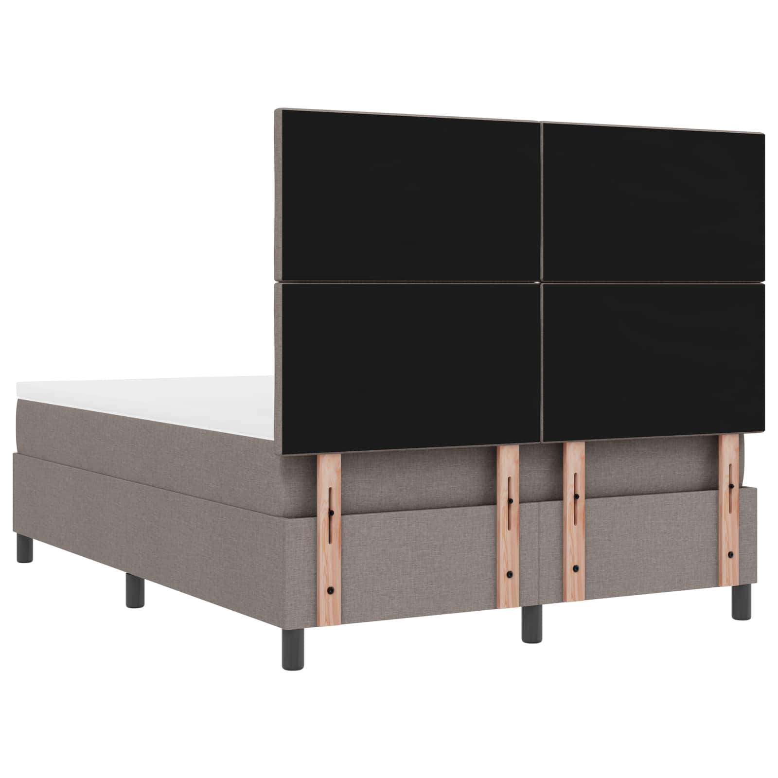 Κρεβάτι με ελατήρια με στρώμα με led Taupe 160 x 200 cm ύφασμα - Pakobazaar