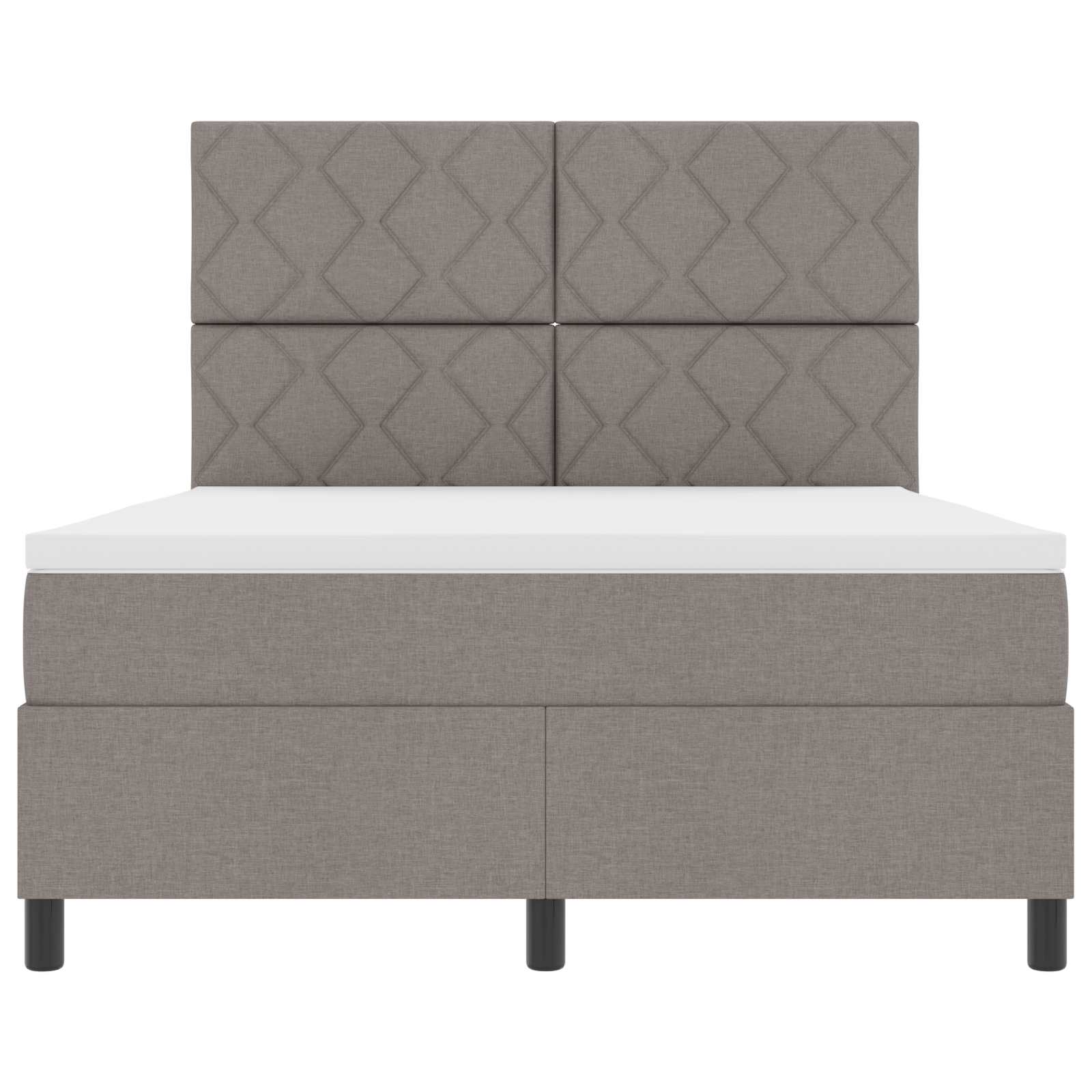 Κρεβάτι με ελατήρια με στρώμα με led Taupe 160 x 200 cm ύφασμα - Pakobazaar