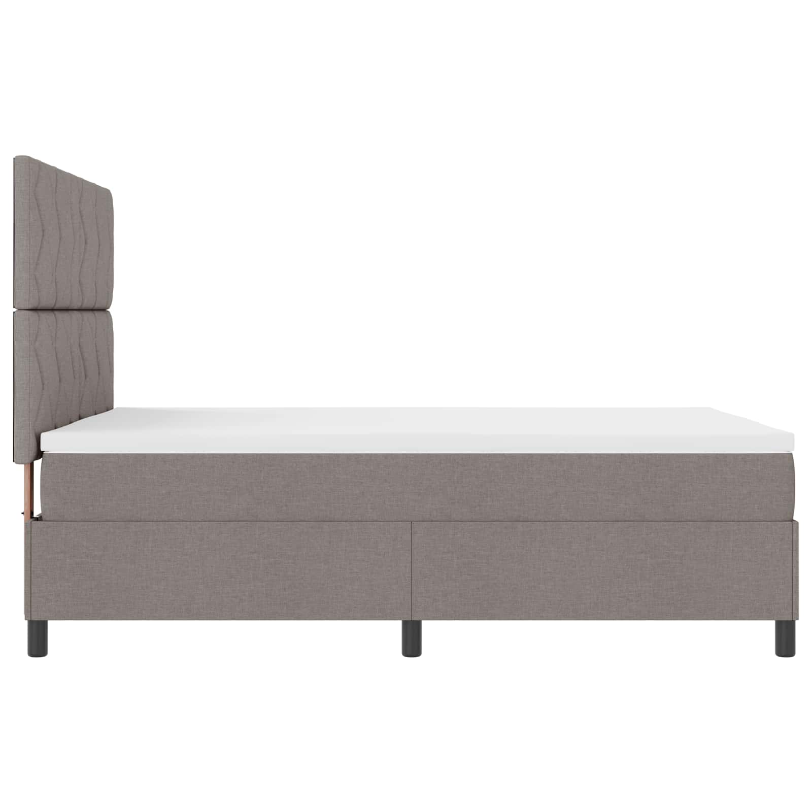 Κρεβάτι με ελατήρια με στρώμα με led Taupe 160 x 200 cm ύφασμα - Pakobazaar