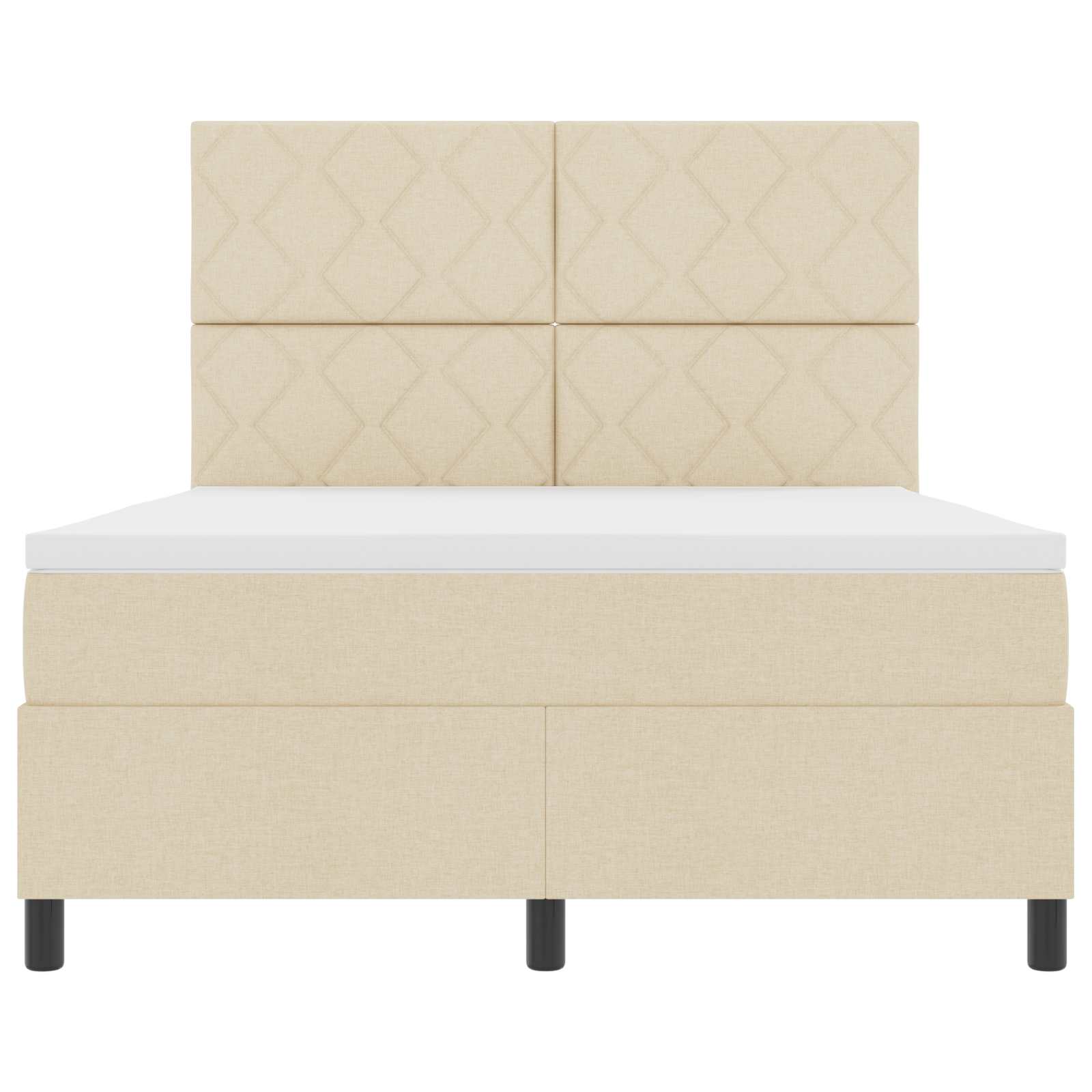 Κρεβάτι με ελατήρια με στρώμα με led Κρεμ 160 x 200 cm ύφασμα - Pakobazaar