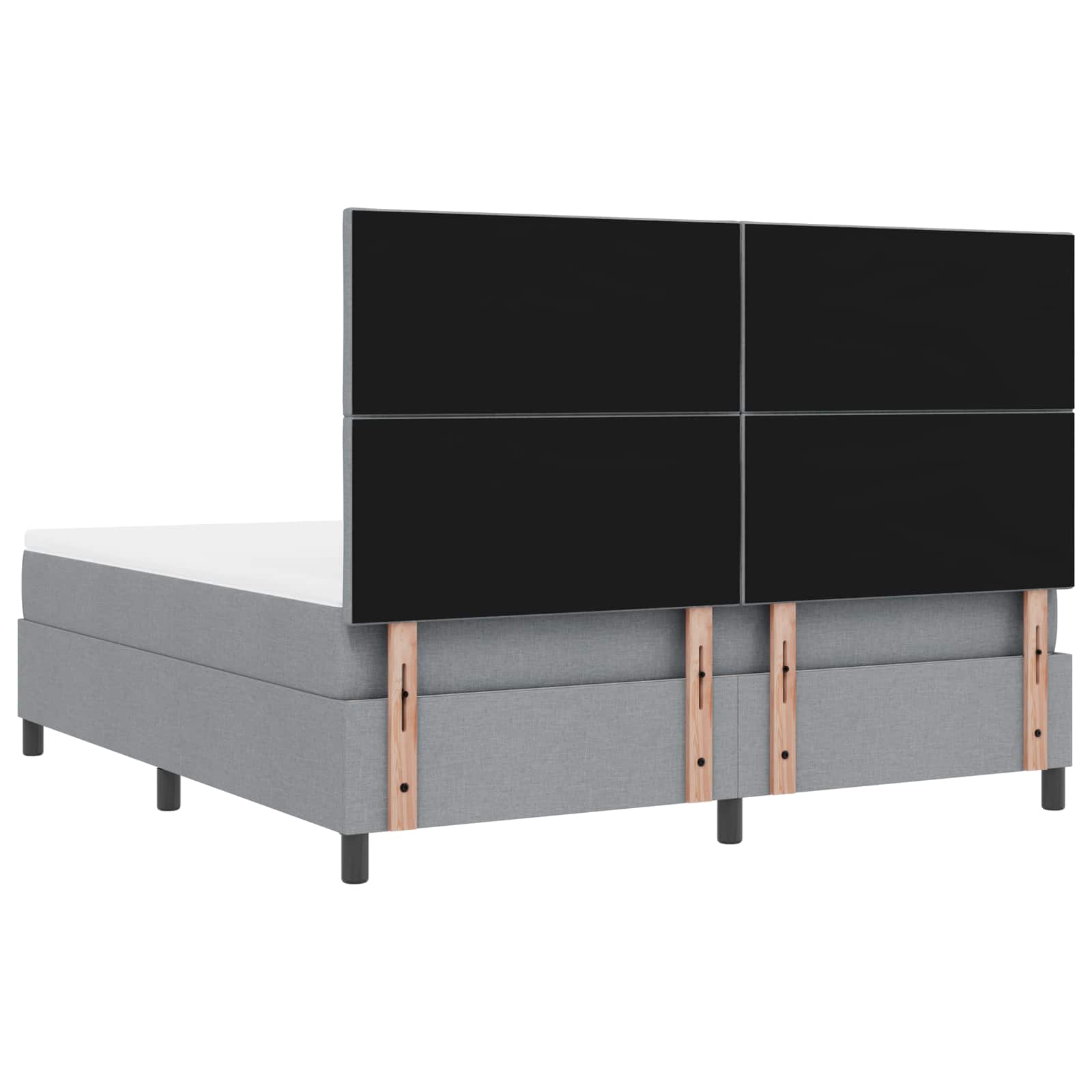 Κρεβάτι με ελατήρια Ανοιχτό γκρι 180 x 200 cm ύφασμα - Pakobazaar