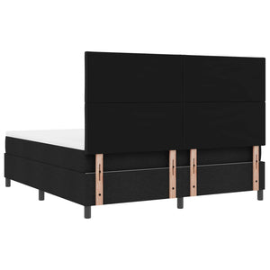 Κρεβάτι με ελατήρια με κεφαλάρι Μαύρο 180 x 200 cm ύφασμα