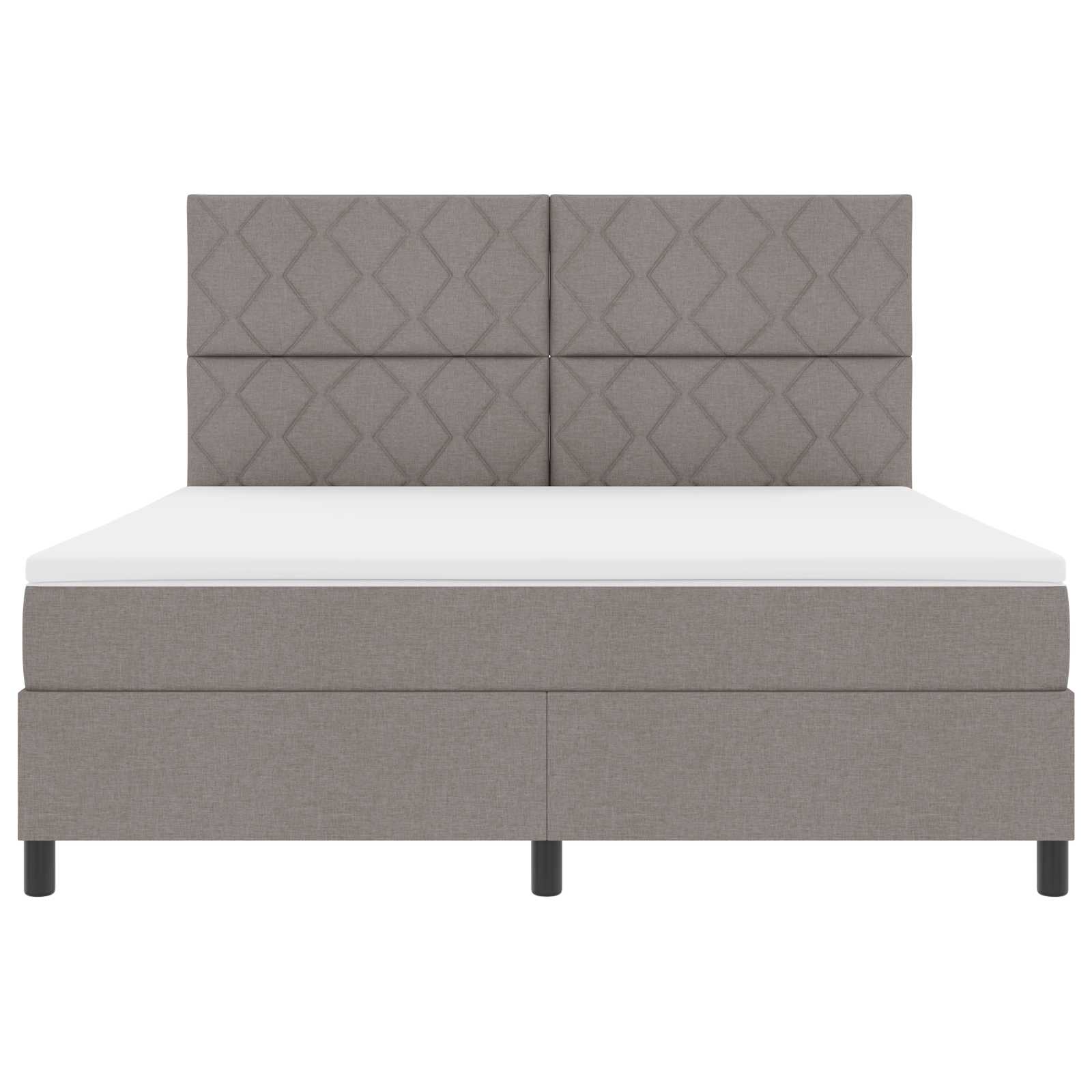 Κρεβάτι με ελατήρια με κεφαλάρι Taupe 180 x 200 cm ύφασμα - Pakobazaar