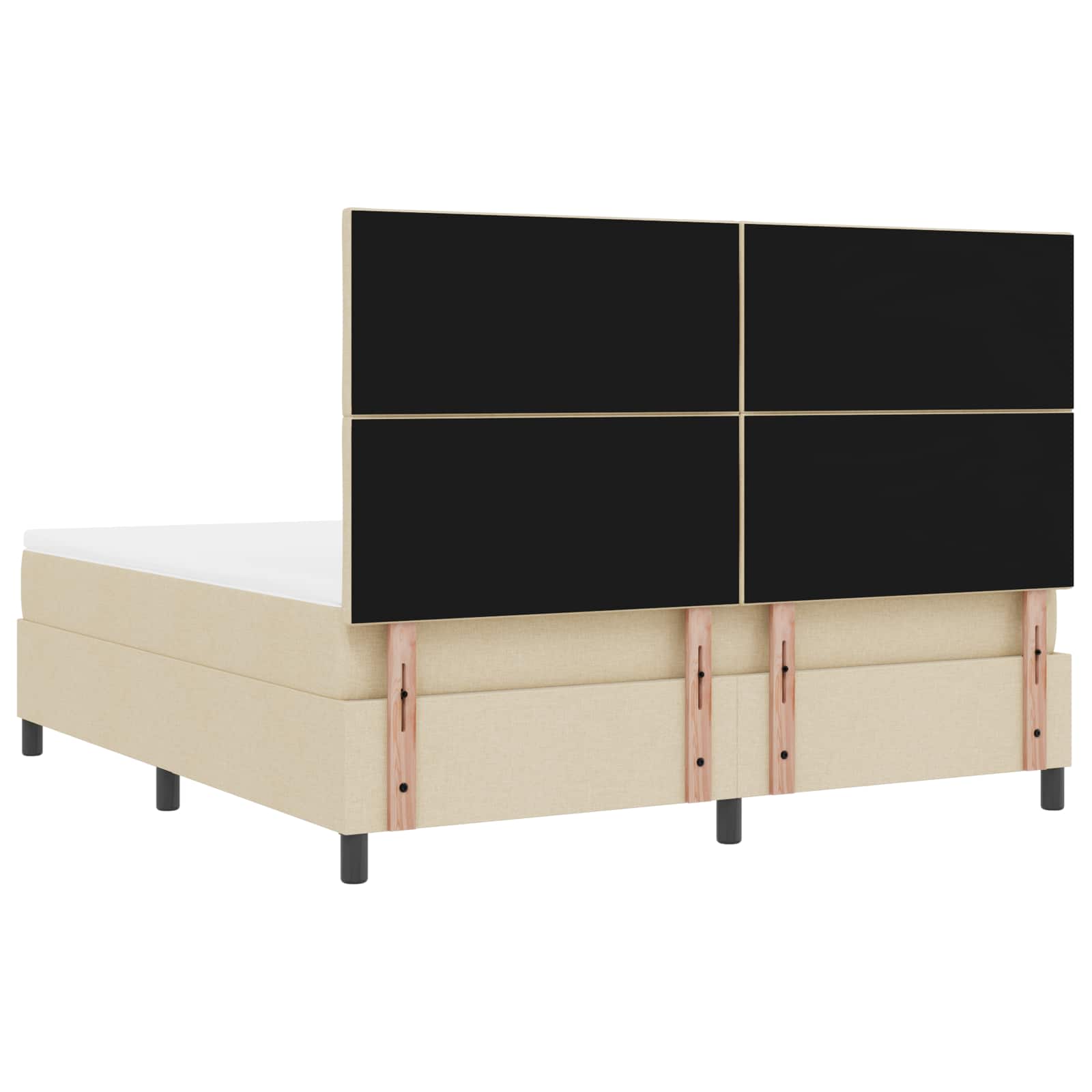 Κρεβάτι με ελατήρια με κεφαλάρι Κρεμ 180 x 200 cm ύφασμα - Pakobazaar