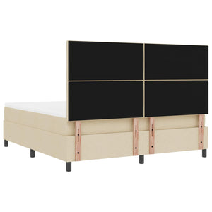 Κρεβάτι με ελατήρια με κεφαλάρι Κρεμ 180 x 200 cm ύφασμα - Pakobazaar