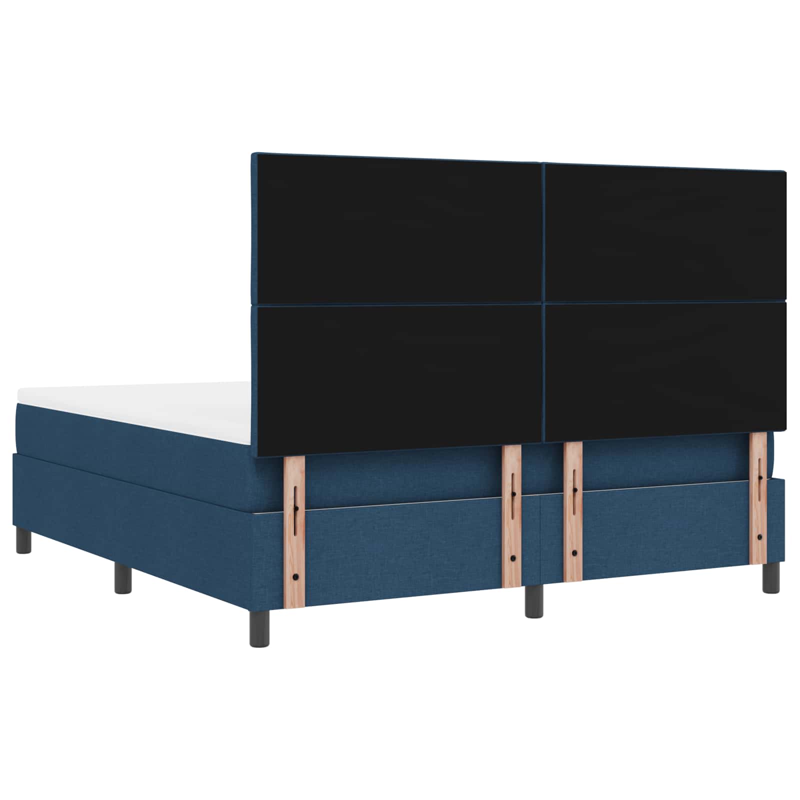 Κρεβάτι με ελατήρια με κεφαλάρι Μπλε 180 x 200 cm ύφασμα - Pakobazaar