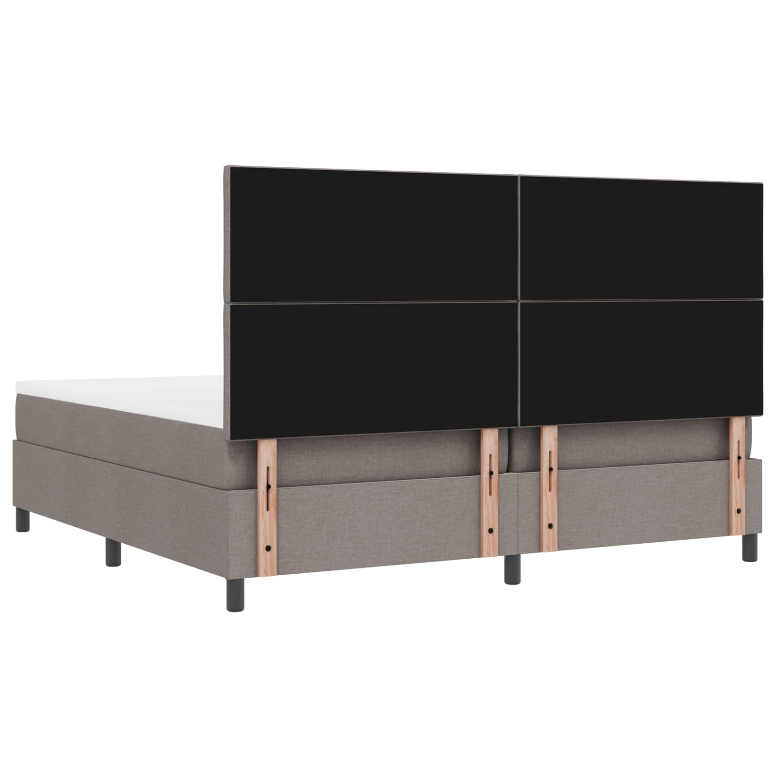 Κρεβάτι με ελατήρια με κεφαλάρι Taupe 200 x 200 cm ύφασμα - Pakobazaar