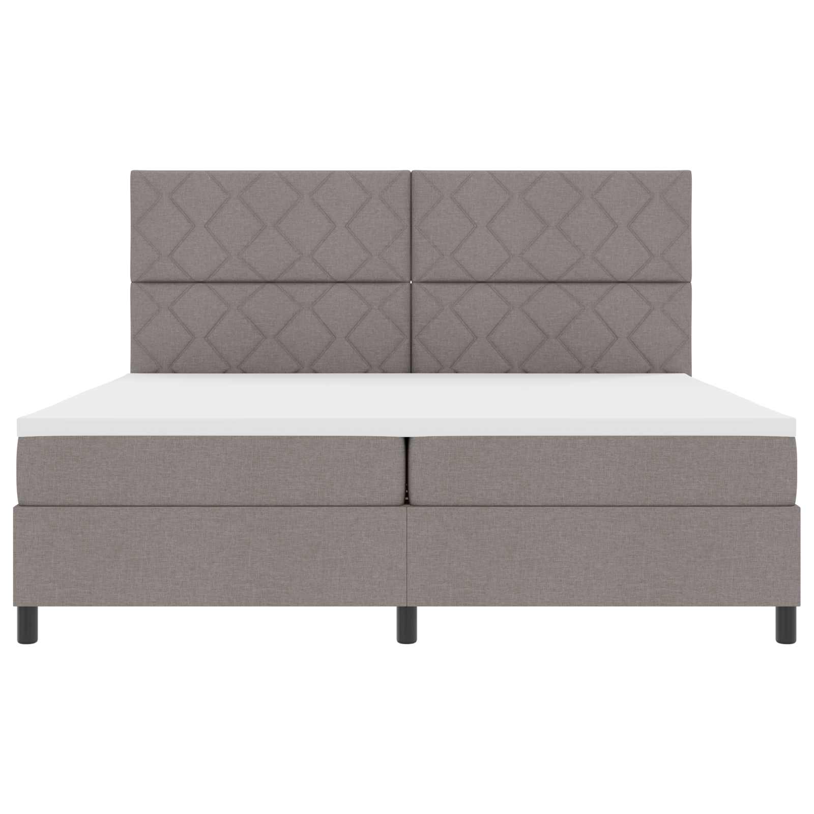 Κρεβάτι με ελατήρια με κεφαλάρι Taupe 200 x 200 cm ύφασμα - Pakobazaar
