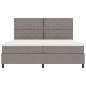Κρεβάτι με ελατήρια με κεφαλάρι Taupe 200 x 200 cm ύφασμα - Pakobazaar