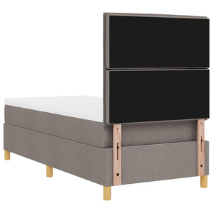 LED Κρεβάτι με βάθρο με στρώμα Taupe 90 x 190 cm ύφασμα - Pakobazaar