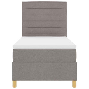 LED Κρεβάτι με βάθρο με στρώμα Taupe 90 x 190 cm ύφασμα - Pakobazaar