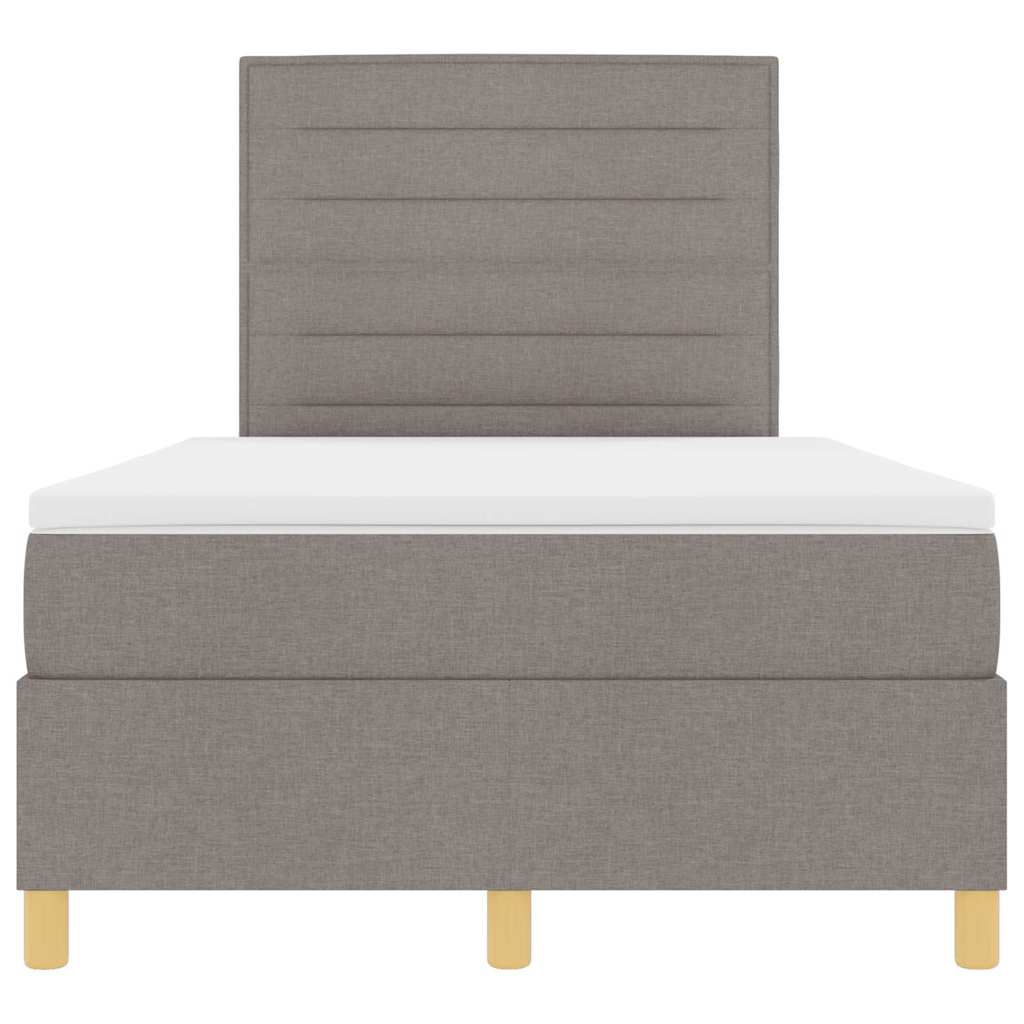 LED Κρεβάτι με βάθρο με στρώμα Taupe 120 x 200 cm ύφασμα - Pakobazaar