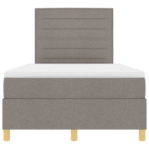 LED Κρεβάτι με βάθρο με στρώμα Taupe 120 x 200 cm ύφασμα - Pakobazaar