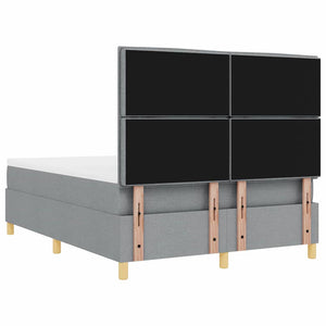 LED Κρεβάτι με βάθρο με στρώμα Ανοιχτό γκρι 160 x 200 cm ύφασμα - Pakobazaar