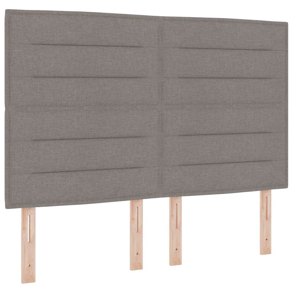 LED Κρεβάτι με βάθρο με κεφαλάρι Taupe 160 x 200 cm ύφασμα - Pakobazaar