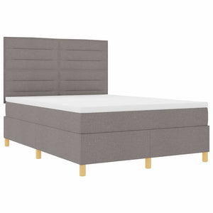 LED Κρεβάτι με βάθρο με κεφαλάρι Taupe 160 x 200 cm ύφασμα - Pakobazaar