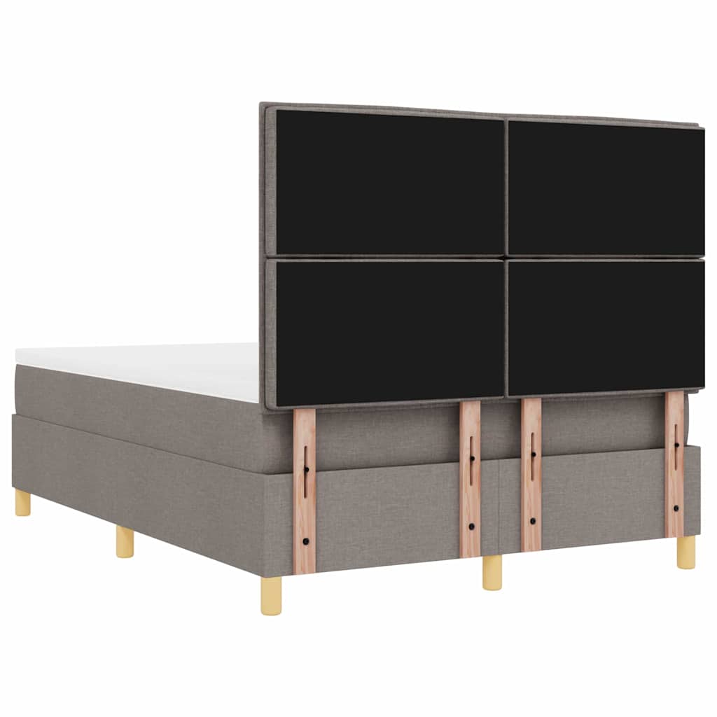 LED Κρεβάτι με βάθρο με κεφαλάρι Taupe 160 x 200 cm ύφασμα - Pakobazaar
