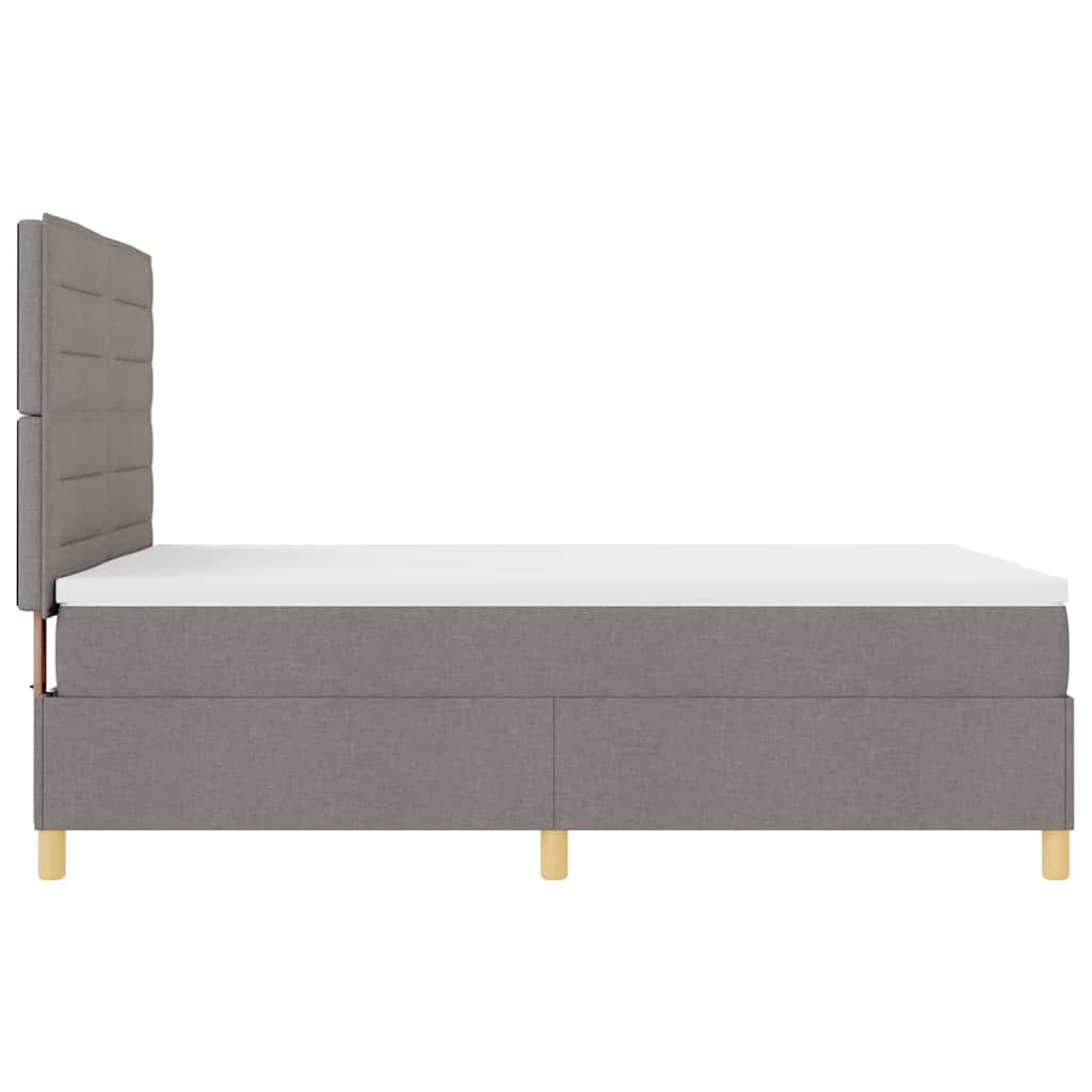 LED Κρεβάτι με βάθρο με κεφαλάρι Taupe 160 x 200 cm ύφασμα - Pakobazaar